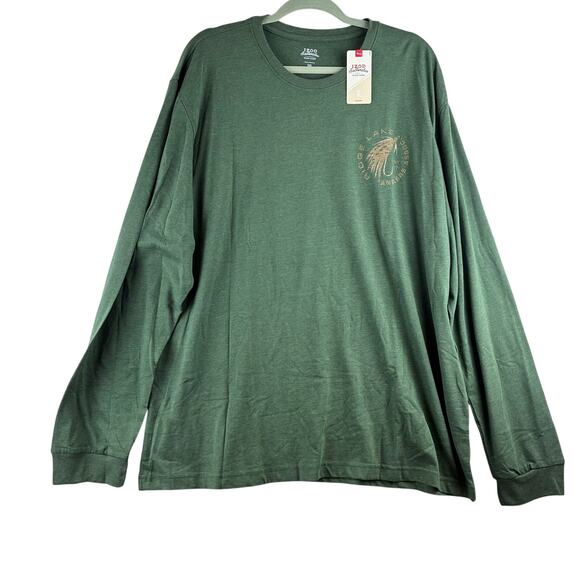 Izod Saltwater Relaxed Classics Long Sleeve Tee Shirt Mens XXL Green Fishing NWT - Picture 1 of 8